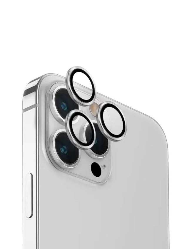 Захисні лінзи на камеру  +NEU Chatel Metal Frame Lens Protector Glass for iPhone 15 Pro/15 Pro Max Silver
