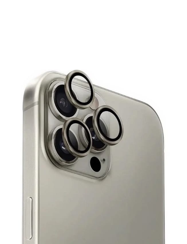 Захисні лінзи на камеру  +NEU Chatel Metal Frame Lens Protector Glass for iPhone 15 Pro/15 Pro Max Natural