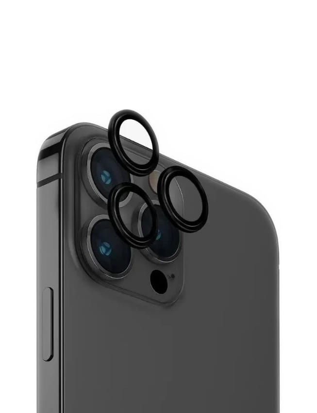 Захисні лінзи на камеру  +NEU Chatel Metal Frame Lens Protector Glass for iPhone 15 Pro/15 Pro Max Black