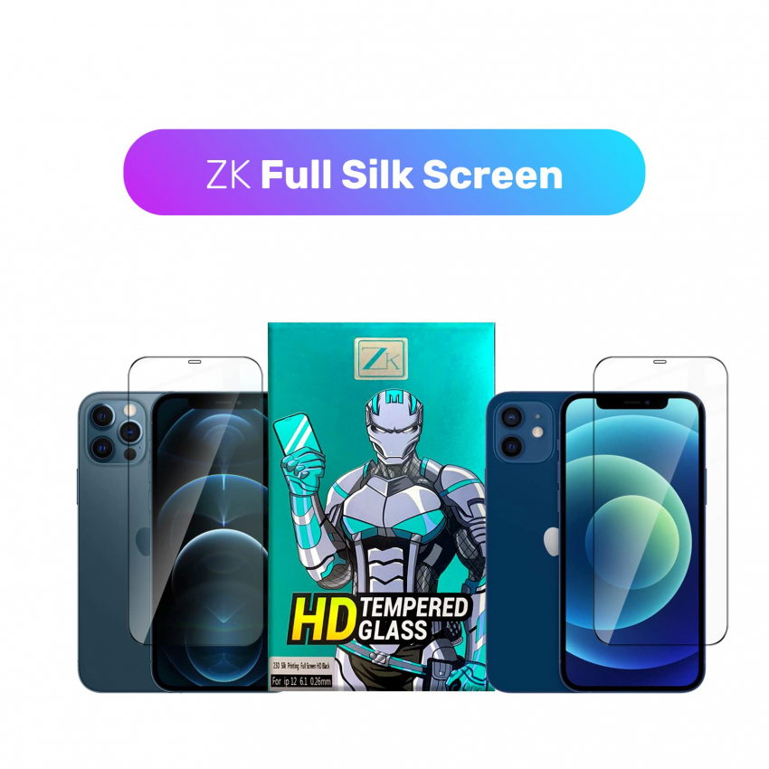 Захисне скло ZK для iPhone 12/12 Pro 2.5D Full Silk Screen 0.26mm