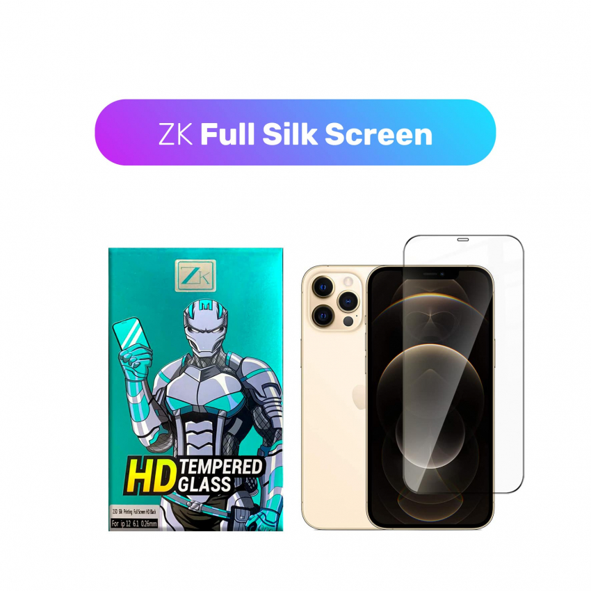 Захисне скло ZK для iPhone 12 Pro Max 2.5D Full Silk Screen 0.26mm