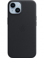 Оригінальний чохол Leather Case with MagSafe для iPhone 14 (Midnight) (MPP43)
