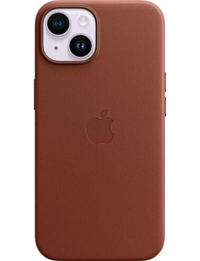 Оригінальний чохол Leather Case with MagSafe для iPhone 14 (Umber) (MPP73)