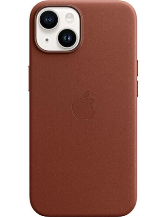 Оригінальний чохол Leather Case with MagSafe для iPhone 14 (Umber) (MPP73)
