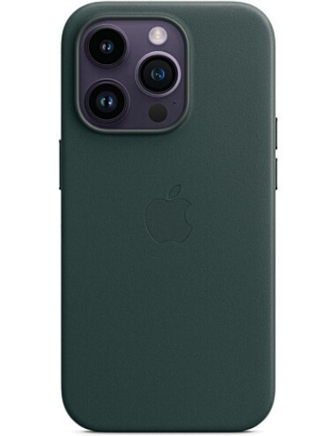 Оригинальный чехол Leather Case with MagSafe для iPhone 14 Pro (Forest Green) (MPPH3)