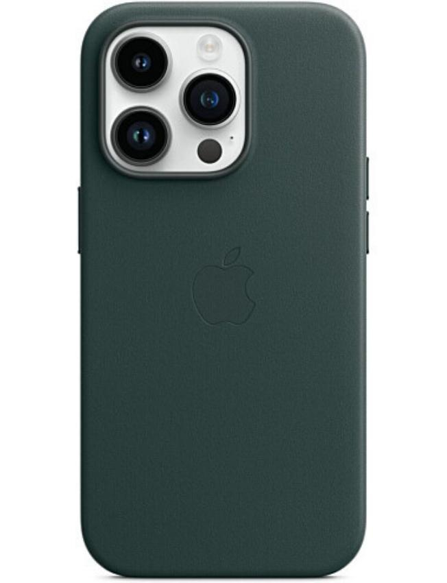 Оригинальный чехол Leather Case with MagSafe для iPhone 14 Pro (Forest Green) (MPPH3)