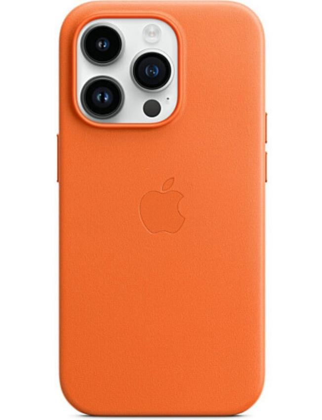 Оригинальный чехол Leather Case with MagSafe для iPhone 14 Pro (Orange) (MPPL3)