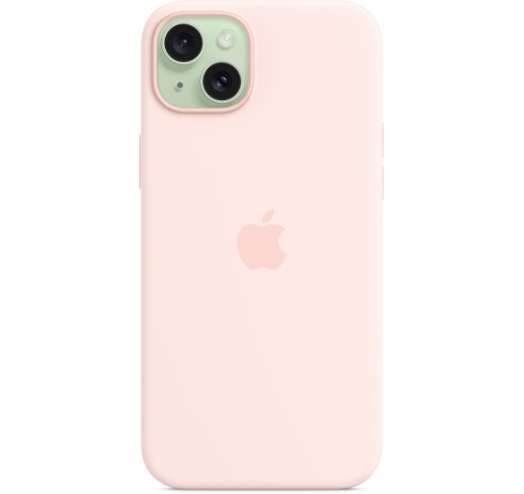 Оригинальный чехол Silicone Case with MagSafe для iPhone 15 Plus (Light Pink) (MT143)