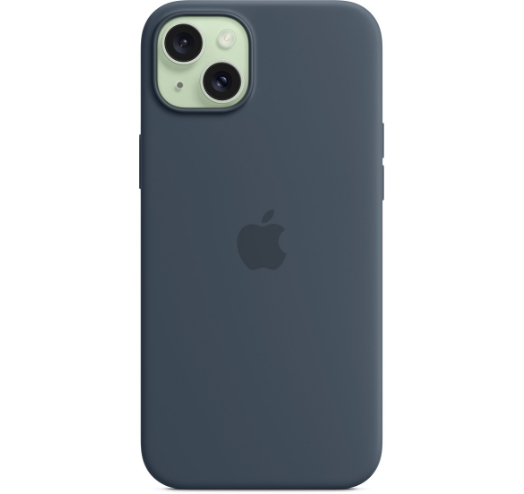 Оригинальный чехол Silicone Case with MagSafe для iPhone 15 Plus (Storm Blue) (MT123)