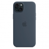 Оригинальный чехол Silicone Case with MagSafe для iPhone 15 Plus (Storm Blue) (MT123)