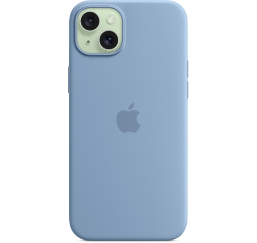 Оригинальный чехол Silicone Case with MagSafe для iPhone 15 Plus (Winter Blue) (MT193)