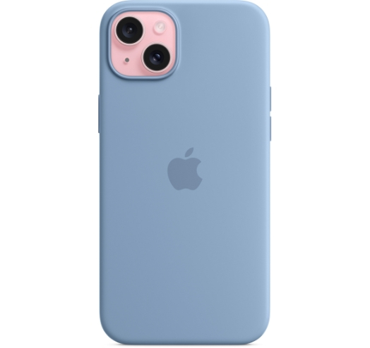 Оригинальный чехол Silicone Case with MagSafe для iPhone 15 Plus (Winter Blue) (MT193)