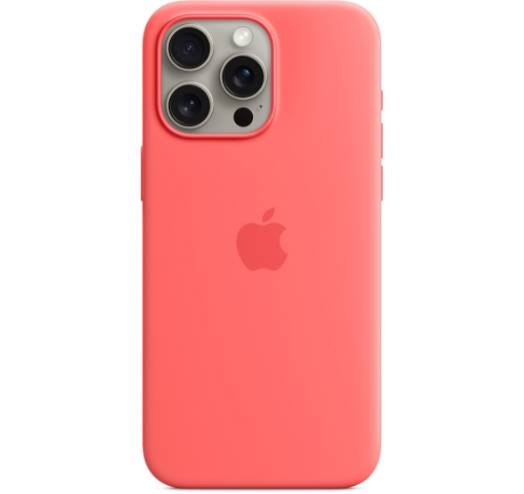 Оригинальный чехол Silicone Case with MagSafe для iPhone 15 Pro (Guava) (MT1G3)
