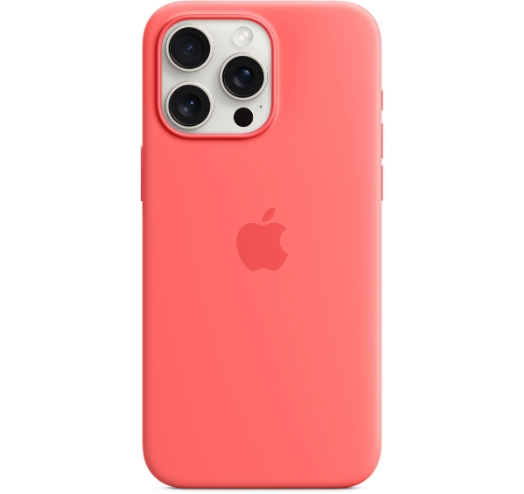 Оригинальный Оригинальный чехол Silicone Case with MagSafe для iPhone 15 Pro (Guava) (MT1G3)