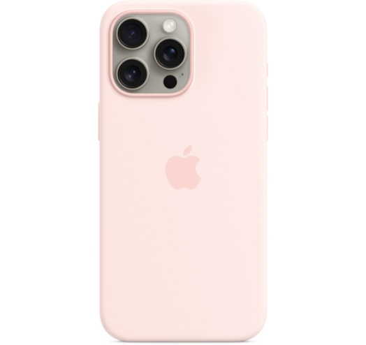 Оригинальный чехол Silicone Case with MagSafe для iPhone 15 Pro (Light Pink) (MT1F3)