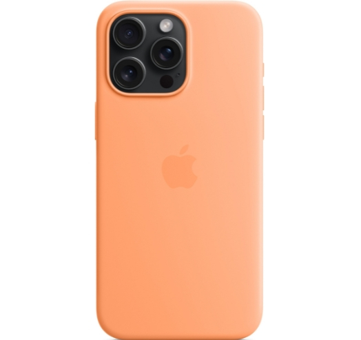 Оригінальний чохол Silicone Case with MagSafe для iPhone 15 Pro Max (Orange Sorbet) (MT1W3)