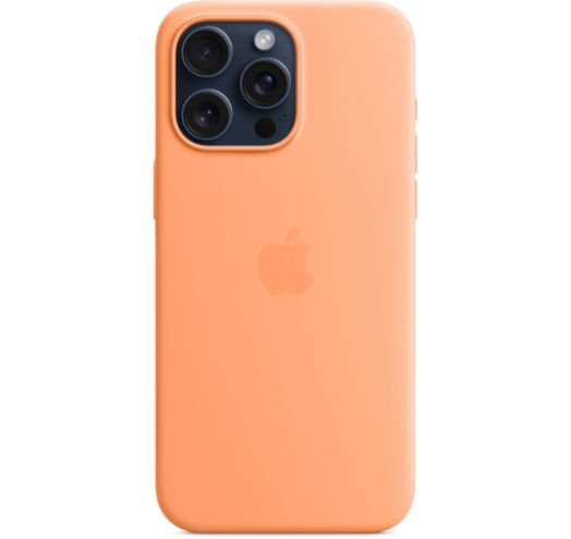 Оригінальний чохол Silicone Case with MagSafe для iPhone 15 Pro Max (Orange Sorbet) (MT1W3)
