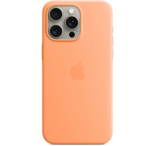 Оригінальний чохол Silicone Case with MagSafe для iPhone 15 Pro Max (Orange Sorbet) (MT1W3)