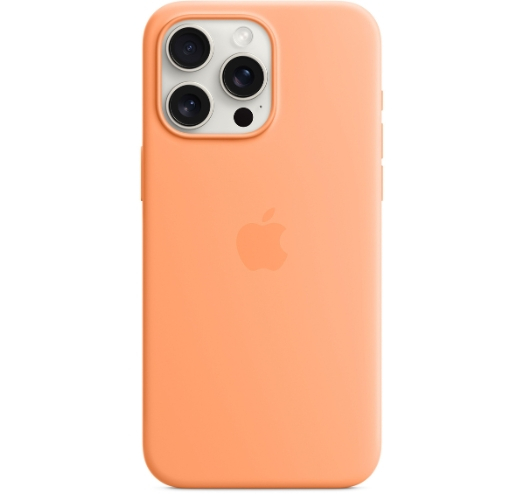 Оригінальний чохол Silicone Case with MagSafe для iPhone 15 Pro Max (Orange Sorbet) (MT1W3)