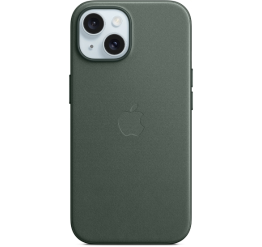 Оригинальный чехол FineWoven Case with MagSafe для iPhone 15 (Evergreen) (MT3J3)