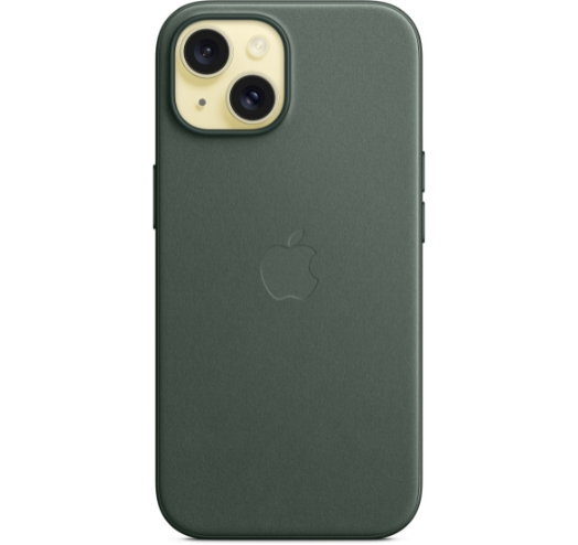 Оригинальный чехол FineWoven Case with MagSafe для iPhone 15 (Evergreen) (MT3J3)