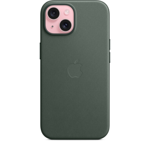 Оригинальный чехол FineWoven Case with MagSafe для iPhone 15 (Evergreen) (MT3J3)