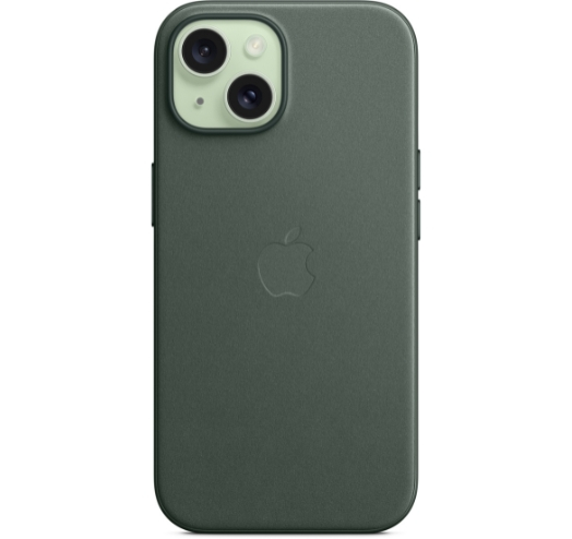 Оригинальный чехол FineWoven Case with MagSafe для iPhone 15 (Evergreen) (MT3J3)