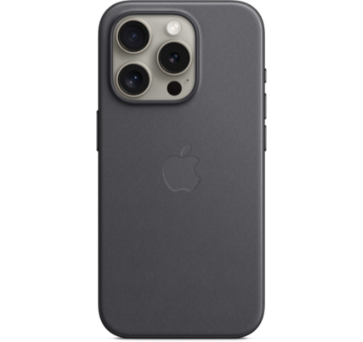 Оригинальный чехол FineWoven Case with MagSafe для iPhone 15 Pro (Black) (MT4H3)