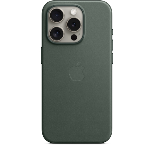 Оригинальный чехол FineWoven Case with MagSafe для iPhone 15 Pro (Evergreen) (MT4U3)