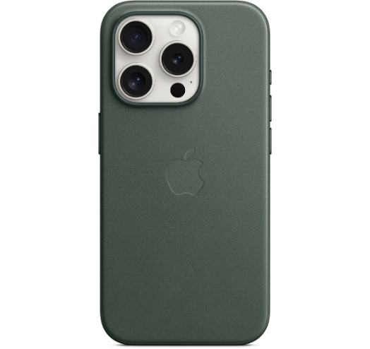 Оригинальный чехол FineWoven Case with MagSafe для iPhone 15 Pro (Evergreen) (MT4U3)