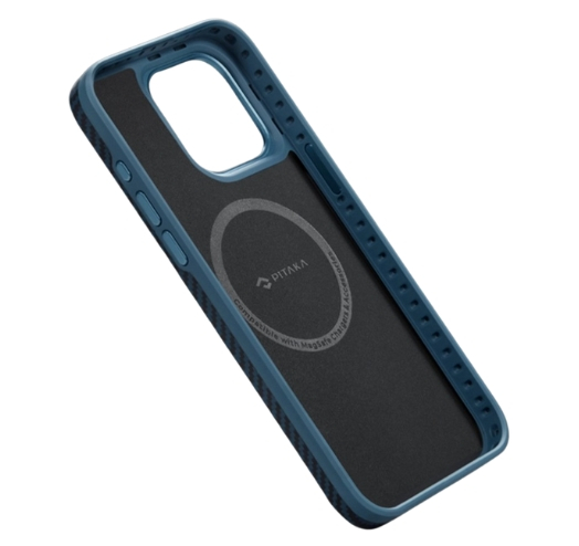 Чохол Pitaka MagEZ Case Pro 4 Twill 1500D with MagSafe для Apple iPhone 15 Pro (Black/Blue) (KI1508PP)