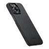 Чехол Pitaka MagEZ Case 4 Twill 1500D with MagSafe для Apple iPhone 15 Pro (Black/Grey) (KI1501P)