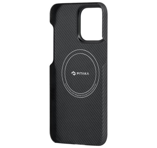 Чехол Pitaka MagEZ Case 4 Twill 600D with MagSafe для Apple iPhone 15 Pro Max (Black/Grey) (KI1501PMA)