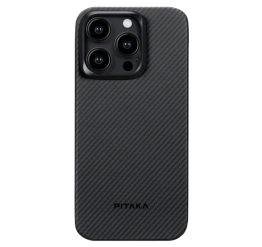 Чехол Pitaka MagEZ Case 4 Twill 600D with MagSafe для Apple iPhone 15 Pro Max (Black/Grey) (KI1501PMA)