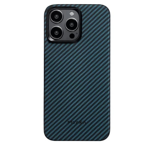 Чехол Pitaka MagEZ Case 4 Twill 1500D with MagSafe для Apple iPhone 15 Pro (Black/Blue) (KI1508P)