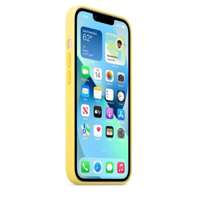 Чохол Silicone Case with MagSafe для iPhone 13 (Lemon Zest) (MN623) (Original Assembly)