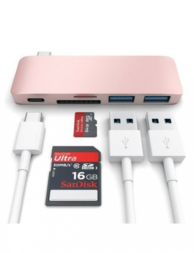 Satechi Type-C USB 3.0 3-in-1 Combo Hub Rose Gold