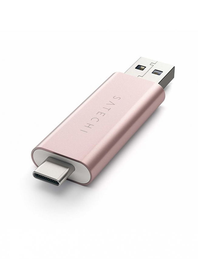 Satechi Aluminum Type-C USB 3.0 and Micro/SD Card Reader Rose Gold