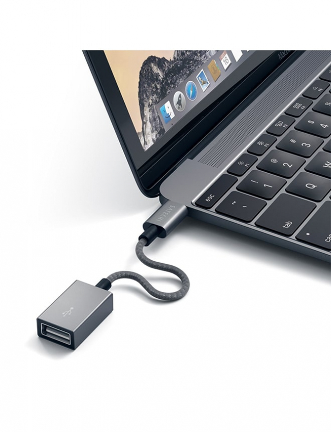 Satechi Type-C to Type-A Cabled Adapter Space Grey