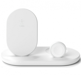 Бездротовий зарядний пристрій Belkin 3 в 1 iPhone/Watch/AirPods (WIZ001VFWH) White