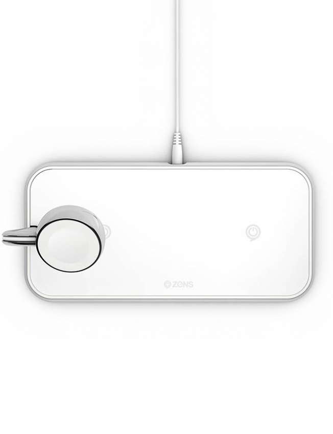 Бездротова зарядка Zens Dual + Apple Watch (White)