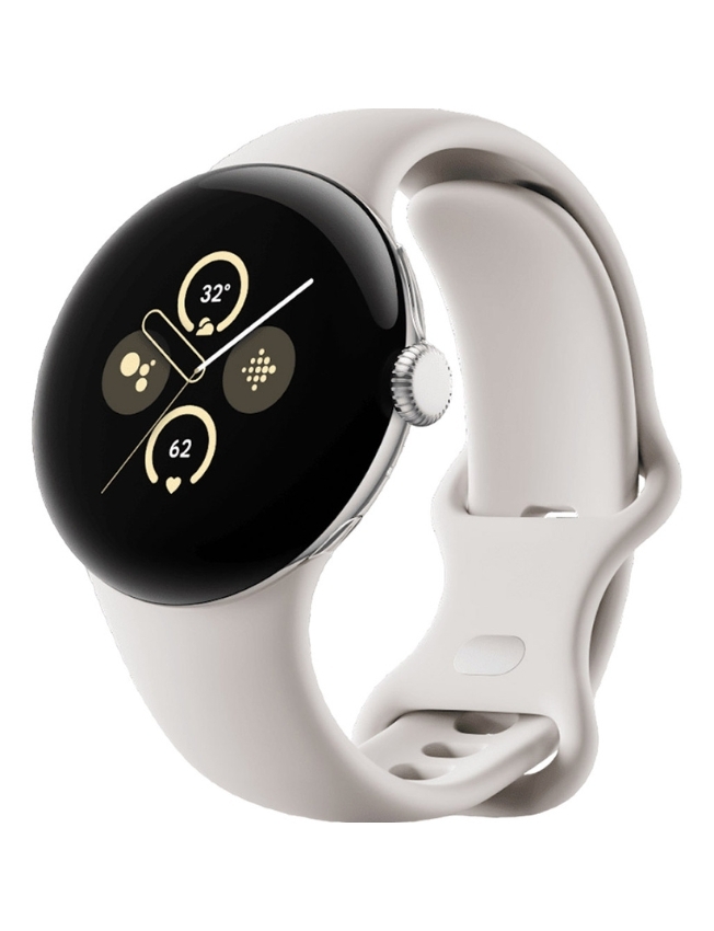 Google Pixel Watch 2 LTE Polished Silver Case Porcelain Active Band GOOPIX2LTESIP