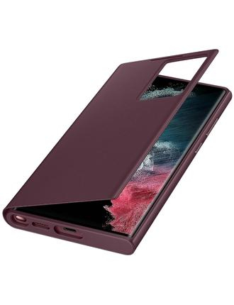 Чохол Samsung для Galaxy S22 Ultra Smart Clear View Cover (Burgundy) (EF-ZS908CEEGRU)