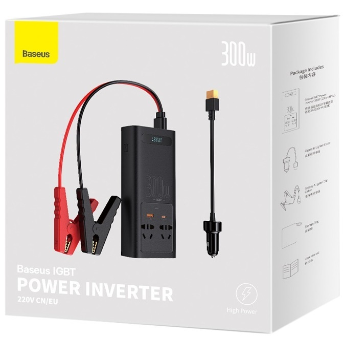 Автомобільний інвертор Baseus IGBT Power Inverter 300W (220V CN/EU)