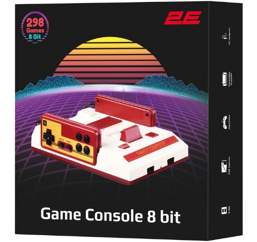 Игровая консоль 2Е 8bit AV (2 проводных геймпада, 298 игр)