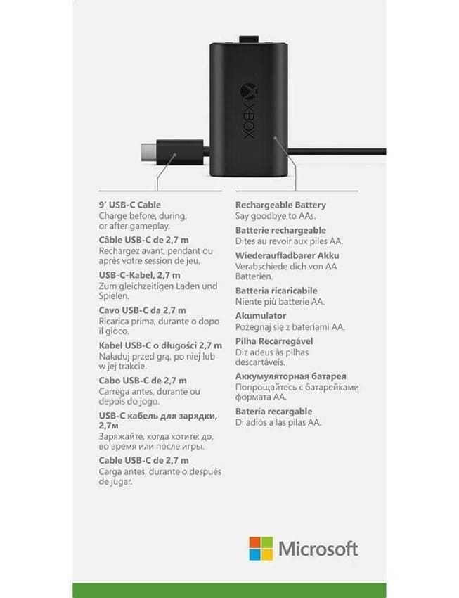 Зарядний пристрій для геймпада Microsoft Xbox Series Play and Charge Kit (Black)