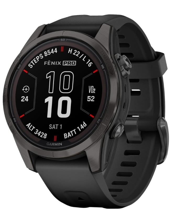 Смарт-годинник Garmin Fenix 7S Pro Sapphire Solar, Carbon Gray DLC Titanium with Black Band
