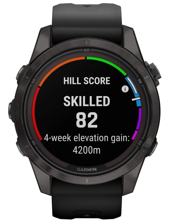 Смарт-годинник Garmin Fenix 7S Pro Sapphire Solar, Carbon Gray DLC Titanium with Black Band