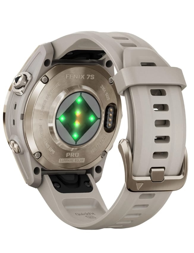Смарт-годинник Garmin Fenix 7S Pro Sapphire Solar, Soft Gold with Light Sand Band