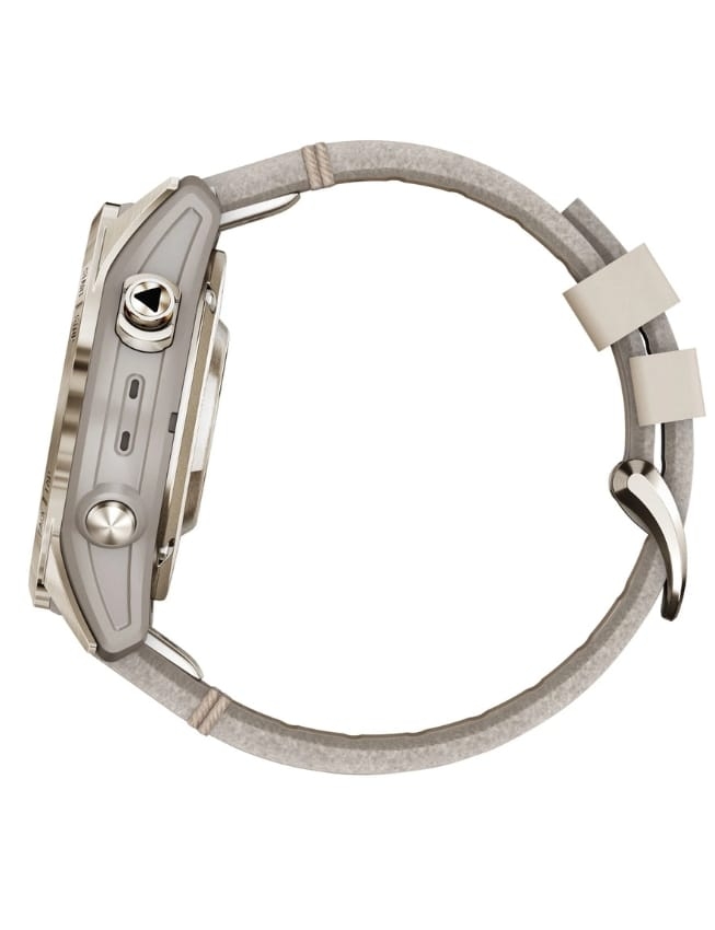 Смарт-годинник Garmin Fenix 7S Pro Sapphire Solar, Soft Gold with Limestone Leather Band
